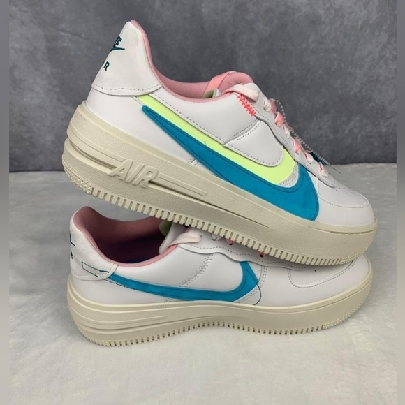 Womens Nike AF 1 Platform shoes DZ5197-100 White Green Pink Sz 10 sneaker - Picture 7 of 12